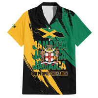 Jamaica Independence Day Family Matching Off Shoulder Maxi Dress and Hawaiian Shirt One People One Nation
