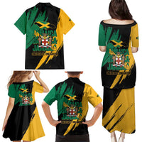 Jamaica Independence Day Family Matching Puletasi and Hawaiian Shirt One People One Nation