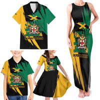 Jamaica Independence Day Family Matching Tank Maxi Dress and Hawaiian Shirt One People One Nation