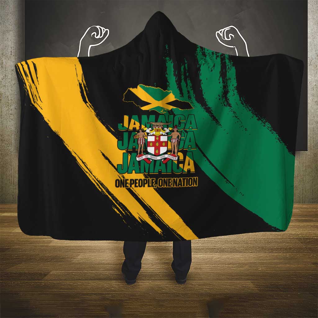 Jamaica Independence Day Hooded Blanket One People One Nation