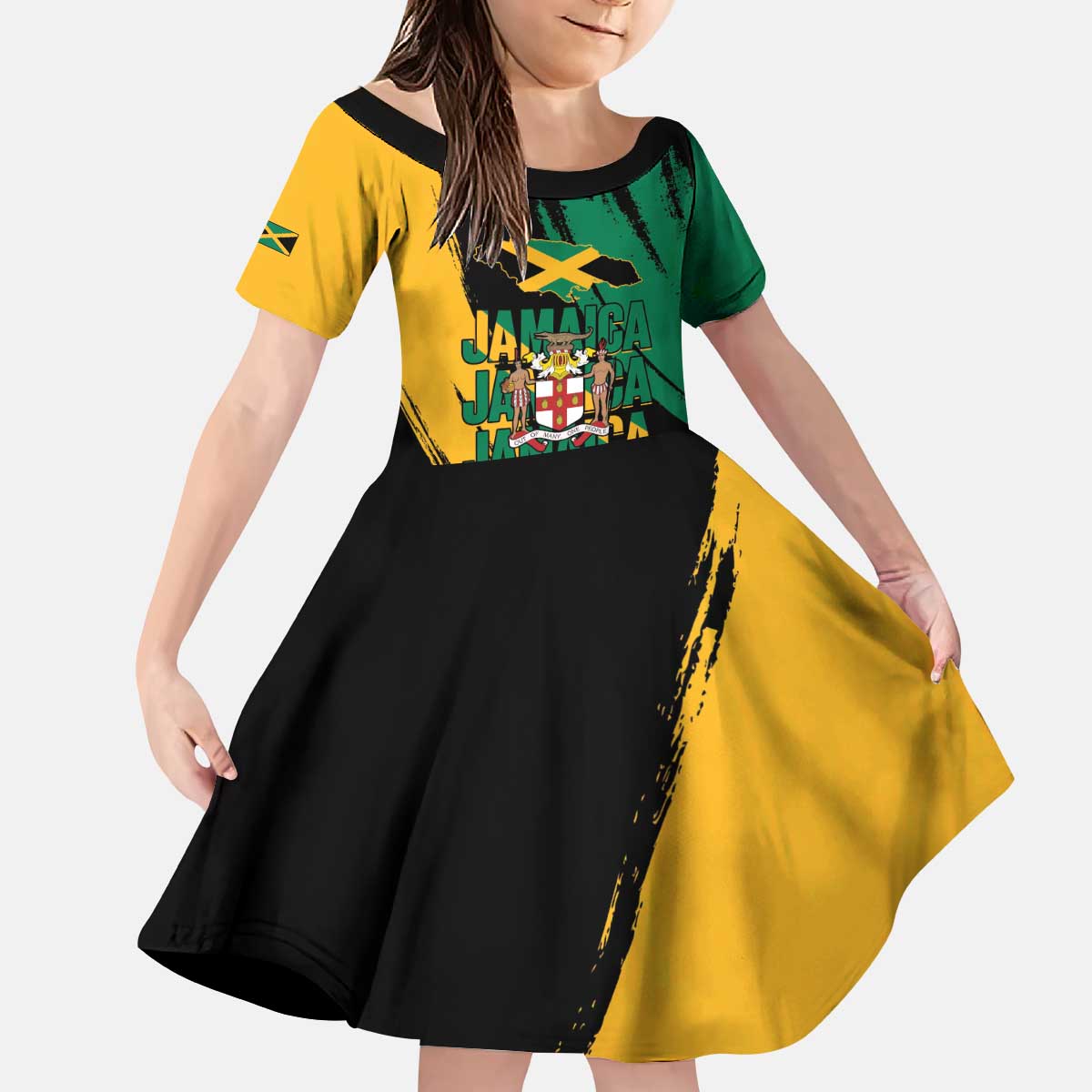 Jamaica Independence Day Kid Short Sleeve Dress One People One Nation