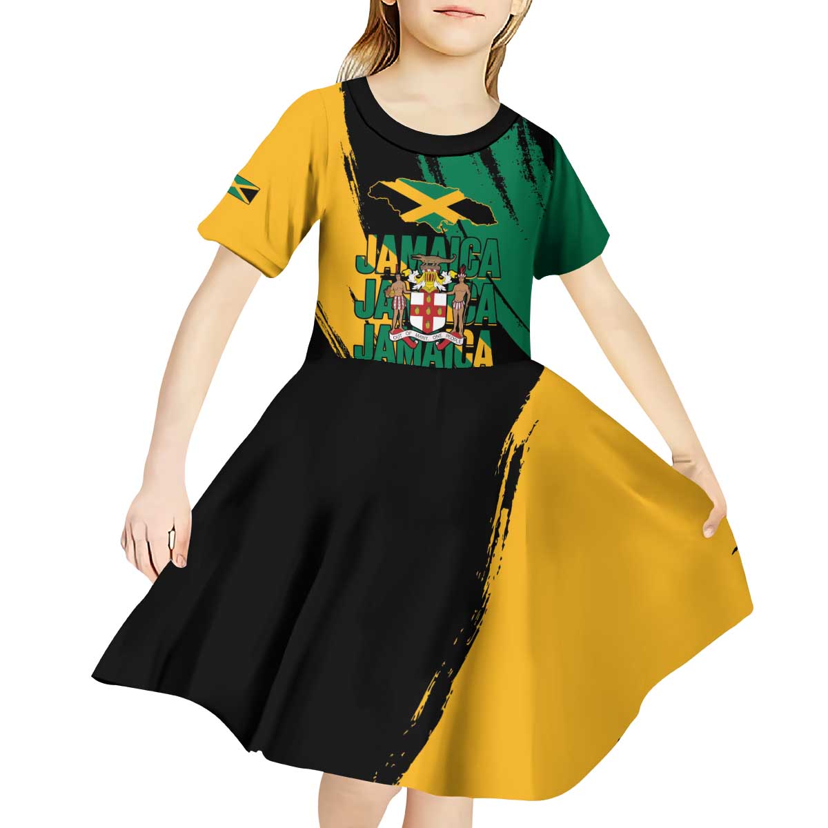 Jamaica Independence Day Kid Short Sleeve Dress One People One Nation
