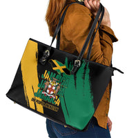 Jamaica Independence Day Leather Tote Bag One People One Nation