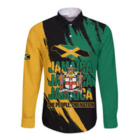 Jamaica Independence Day Long Sleeve Button Shirt One People One Nation