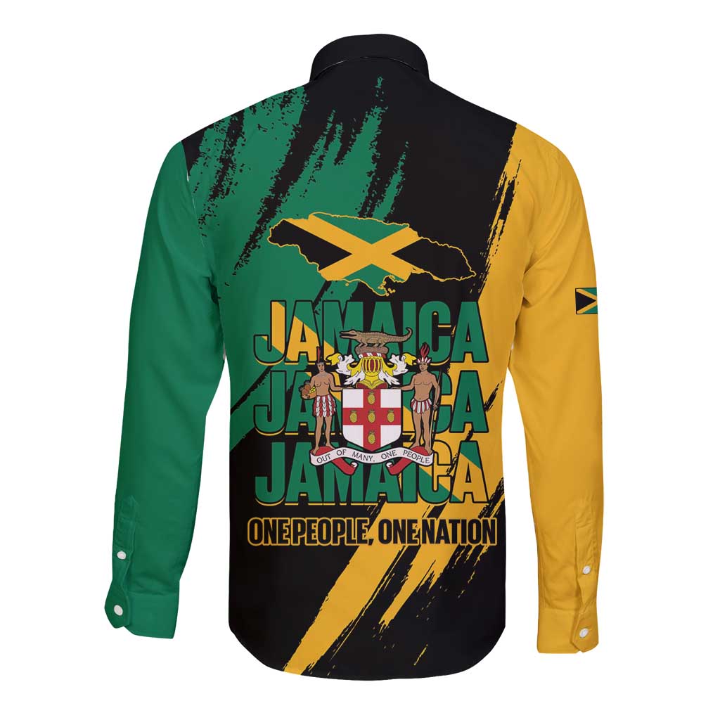 Jamaica Independence Day Long Sleeve Button Shirt One People One Nation