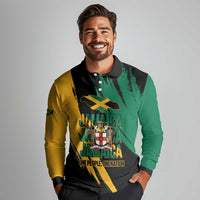 Jamaica Independence Day Long Sleeve Polo Shirt One People One Nation
