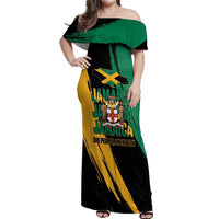Jamaica Independence Day Off Shoulder Maxi Dress One People One Nation