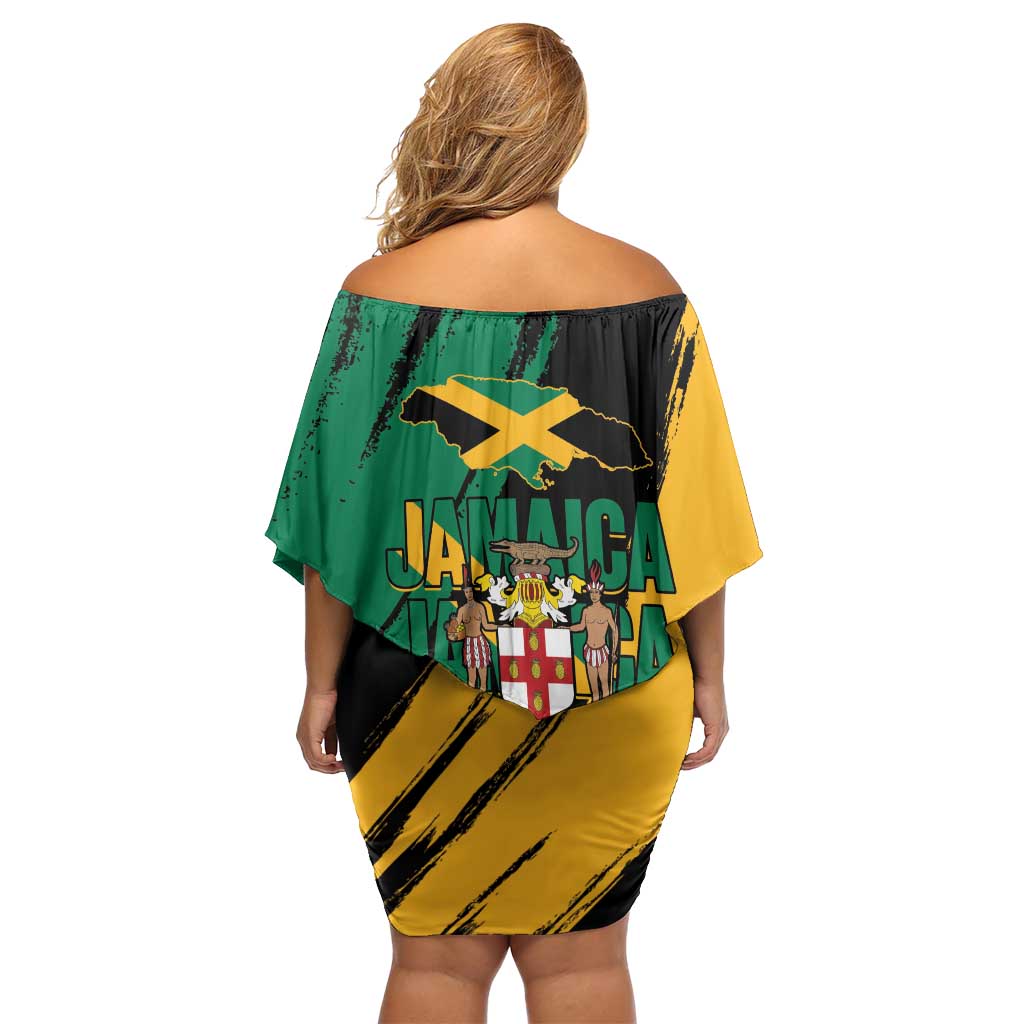Jamaica Independence Day Off Shoulder Short Dress One People One Nation