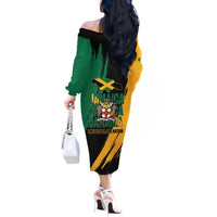 Jamaica Independence Day Off The Shoulder Long Sleeve Dress One People One Nation