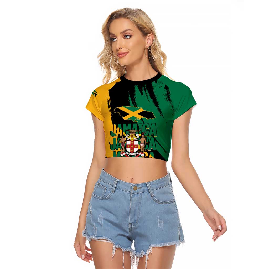 Jamaica Independence Day Raglan Cropped T Shirt One People One Nation