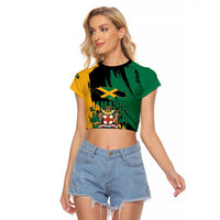 Jamaica Independence Day Raglan Cropped T Shirt One People One Nation