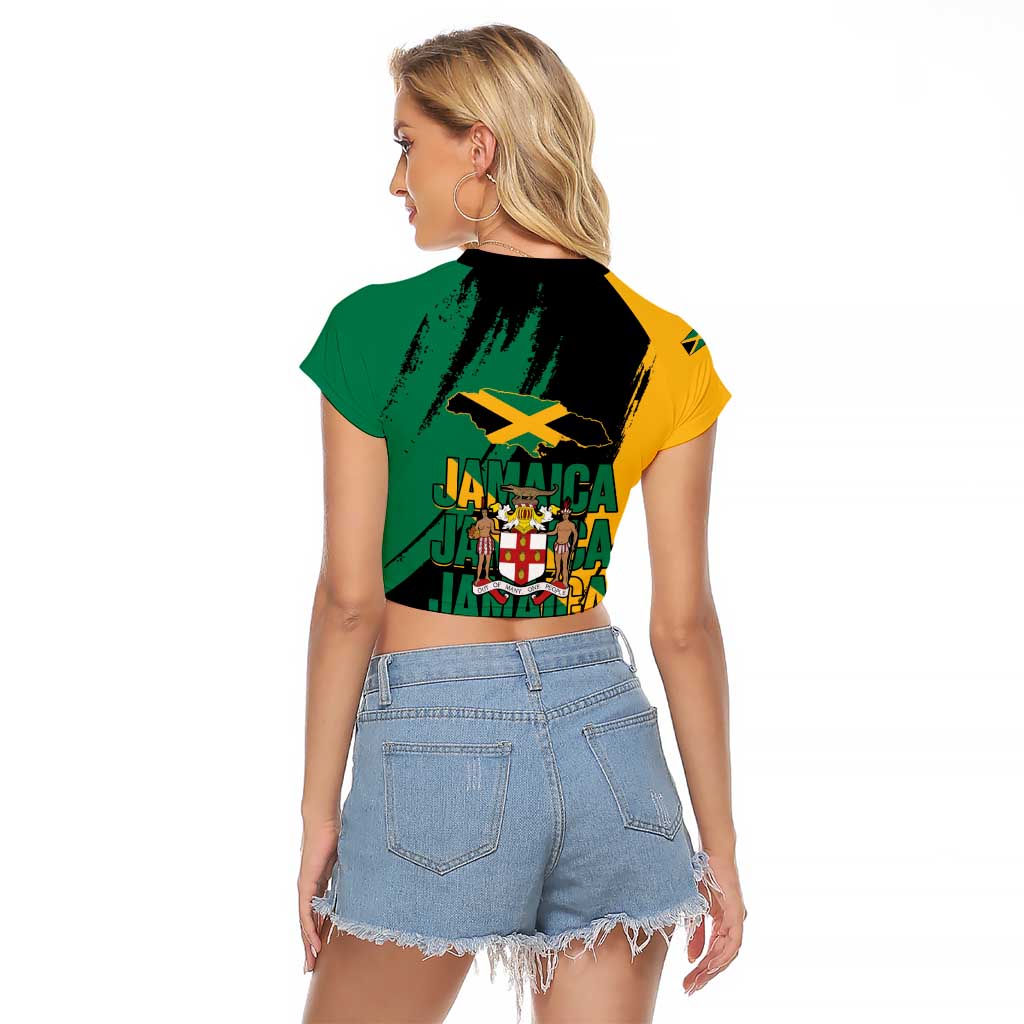 Jamaica Independence Day Raglan Cropped T Shirt One People One Nation
