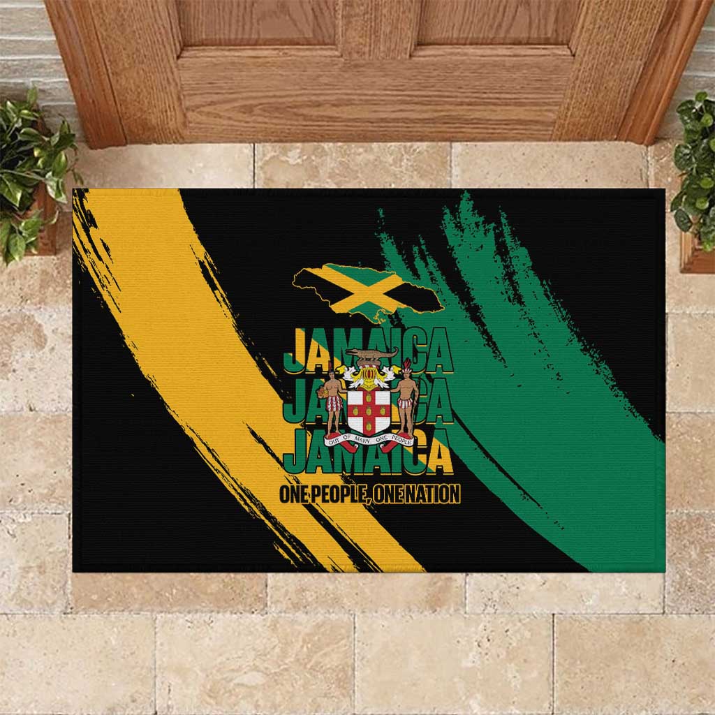 Jamaica Independence Day Rubber Doormat One People One Nation