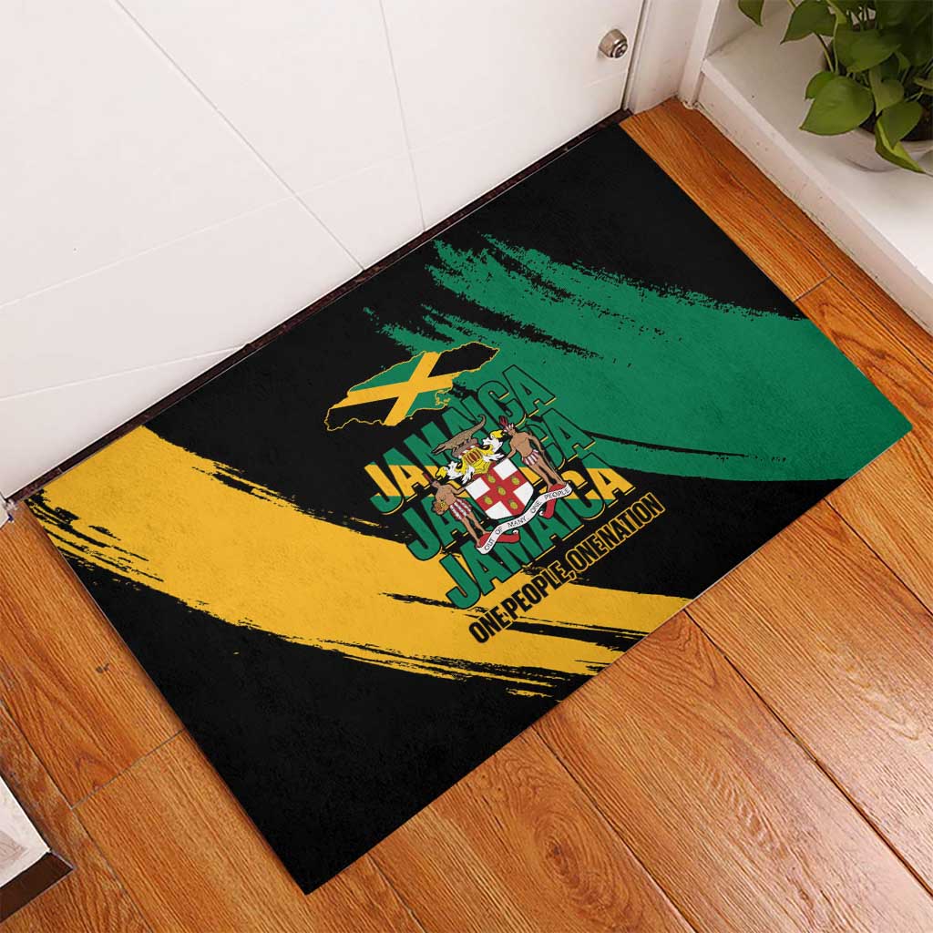 Jamaica Independence Day Rubber Doormat One People One Nation
