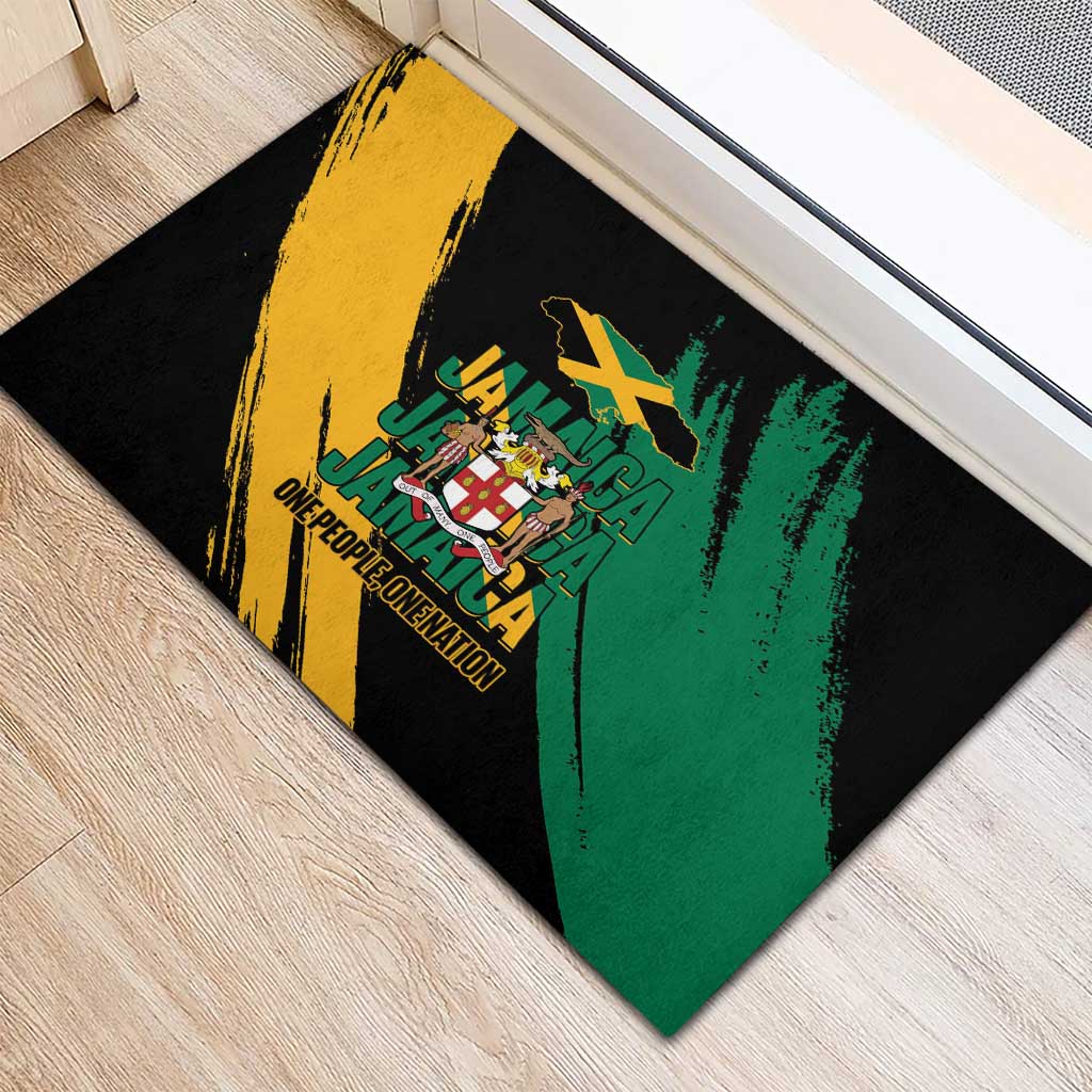 Jamaica Independence Day Rubber Doormat One People One Nation