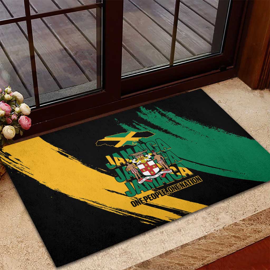 Jamaica Independence Day Rubber Doormat One People One Nation