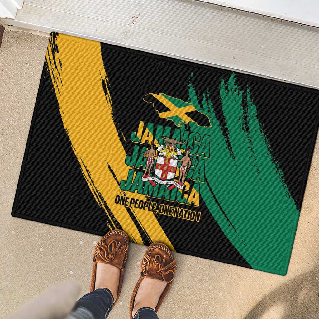 Jamaica Independence Day Rubber Doormat One People One Nation