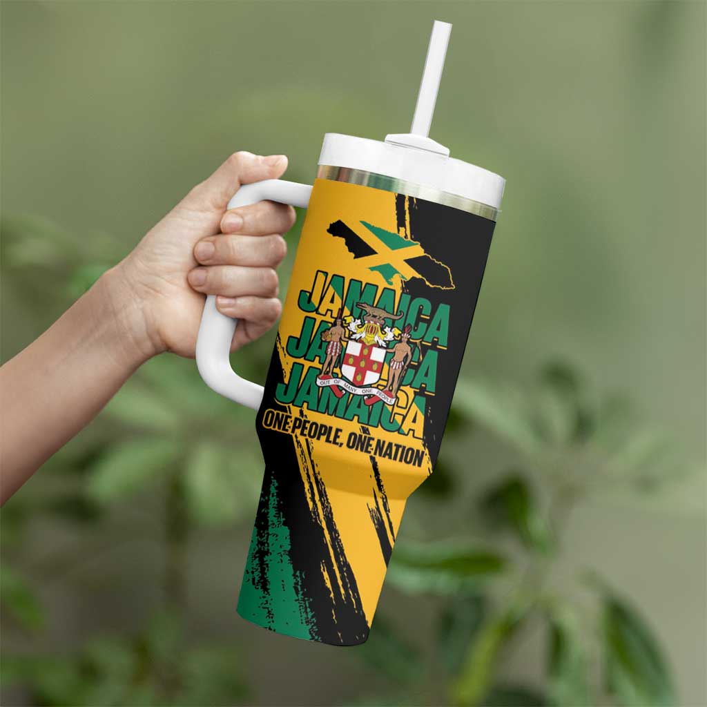 Jamaica Independence Day Tumbler With Handle One People One Nation