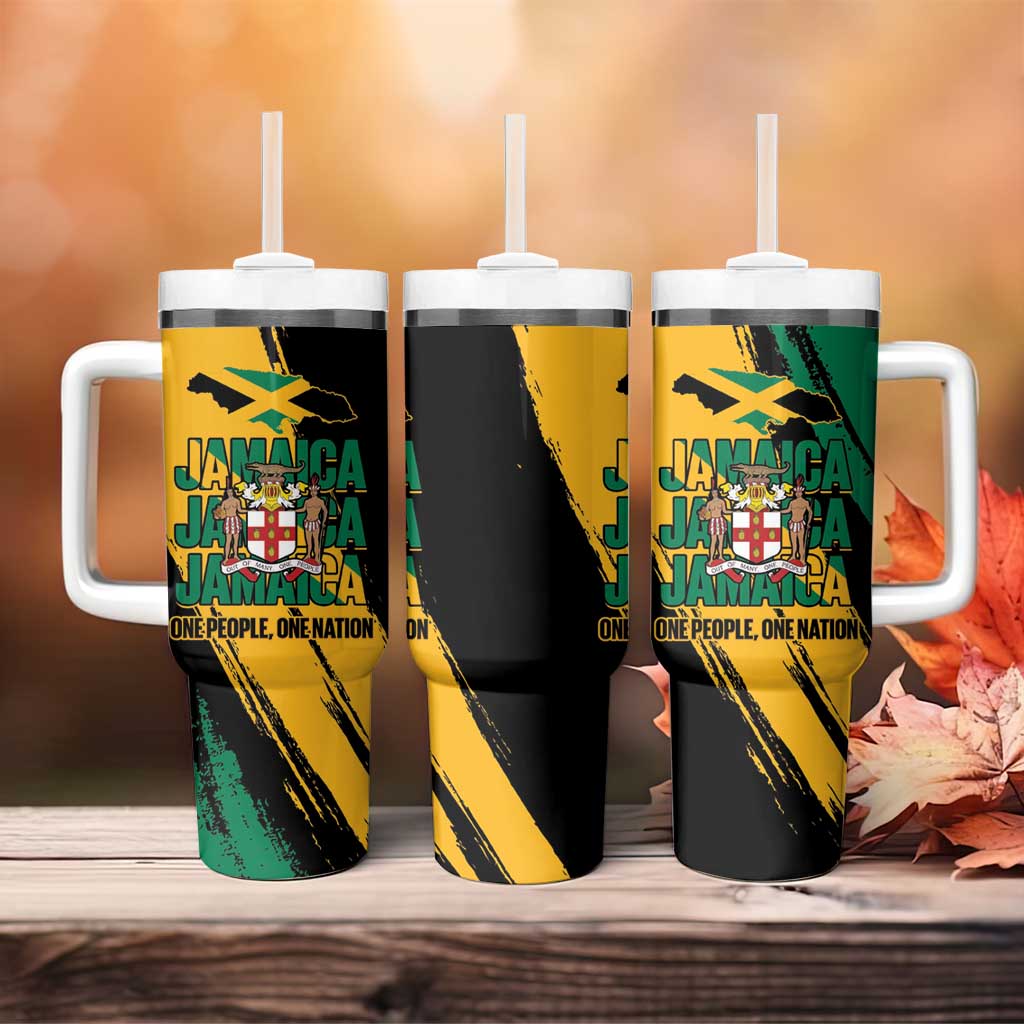 Jamaica Independence Day Tumbler With Handle One People One Nation