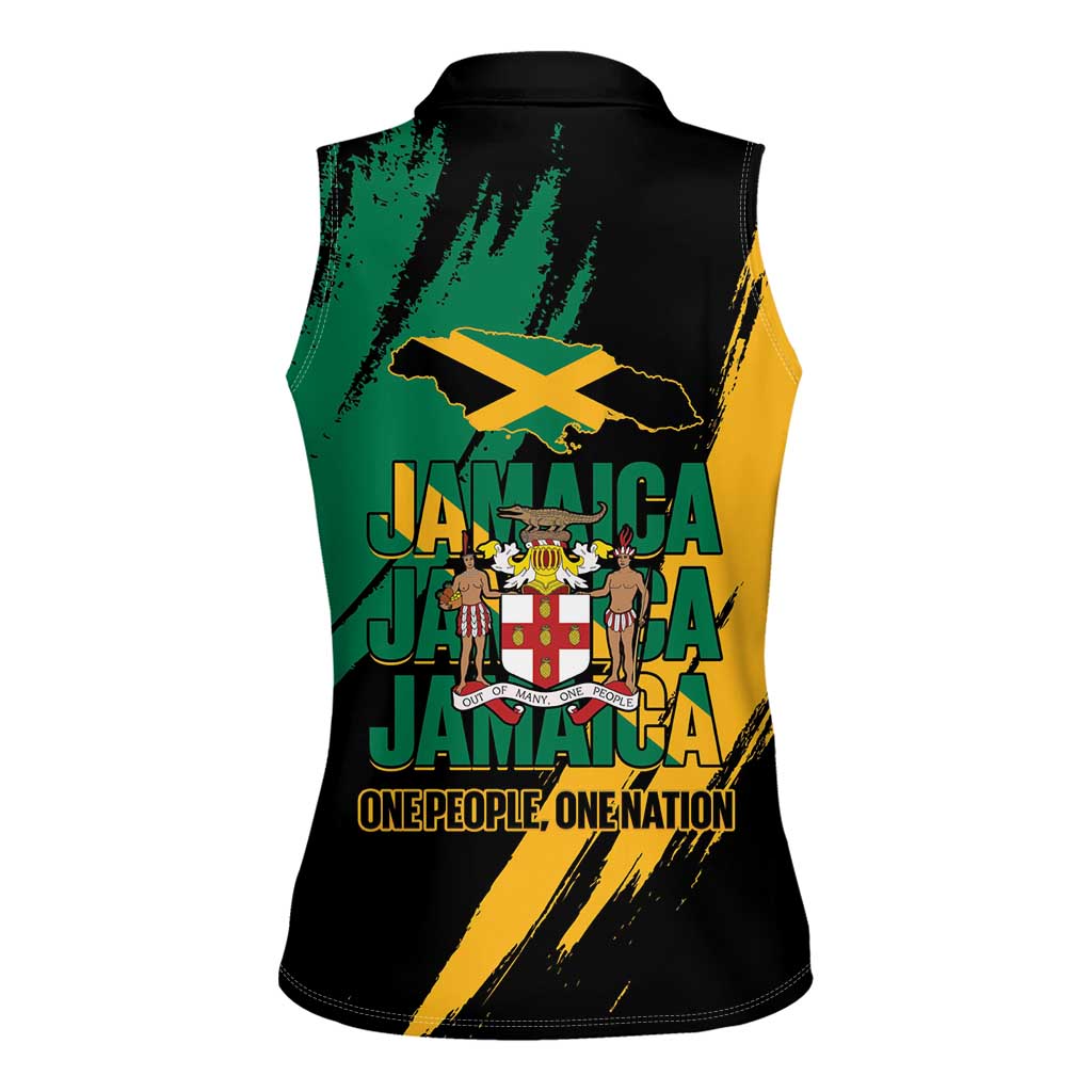 Jamaica Independence Day Women Sleeveless Polo Shirt One People One Nation