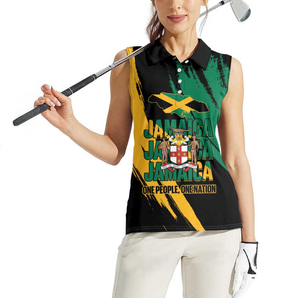 Jamaica Independence Day Women Sleeveless Polo Shirt One People One Nation