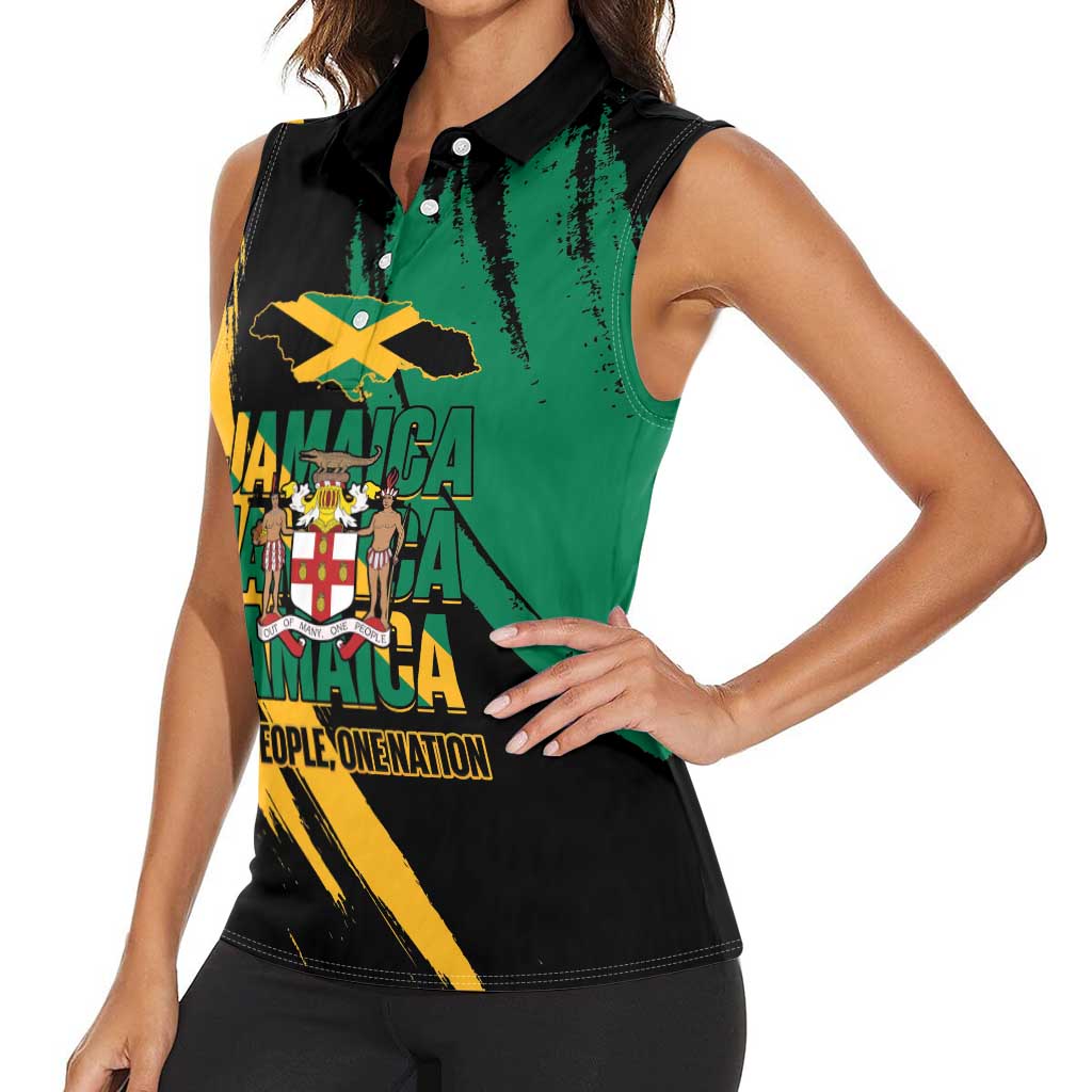 Jamaica Independence Day Women Sleeveless Polo Shirt One People One Nation
