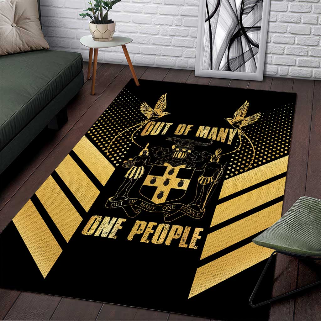 Jamaica Independence Day Area Rug Out Of Many One People Gold Color
