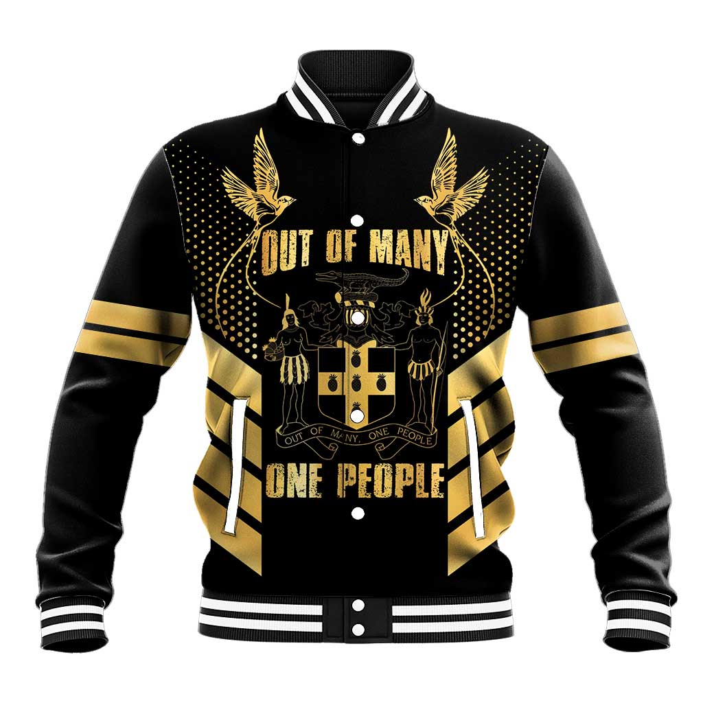 Jamaica Independence Day Baseball Jacket Out Of Many One People Gold Color