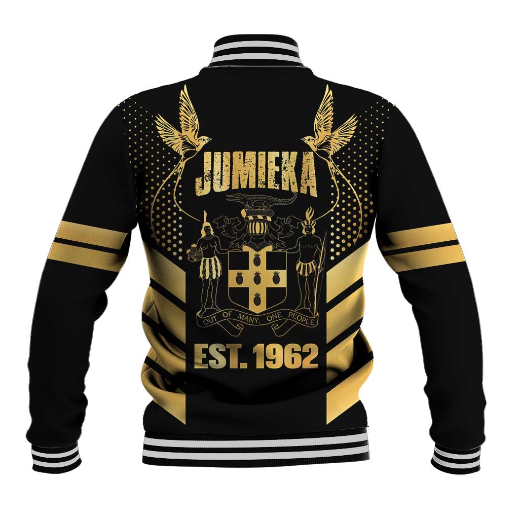Jamaica Independence Day Baseball Jacket Out Of Many One People Gold Color