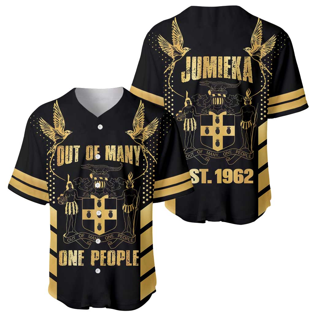 Jamaica Independence Day Baseball Jersey Out Of Many One People Gold Color