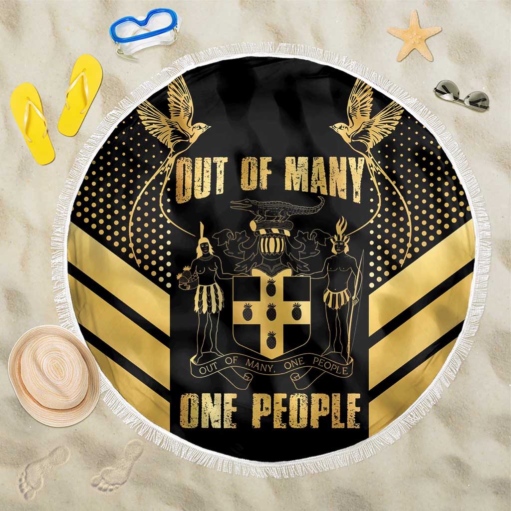 Jamaica Independence Day Beach Blanket Out Of Many One People Gold Color