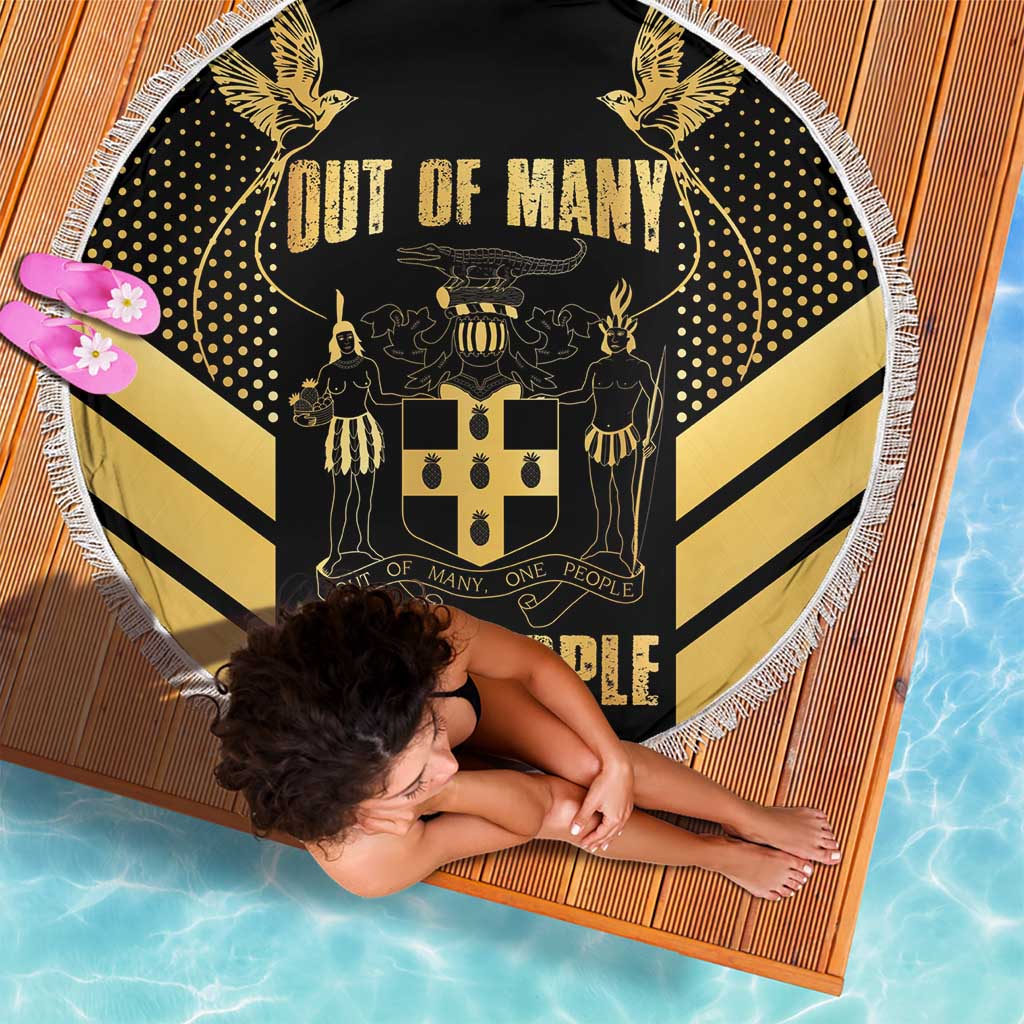 Jamaica Independence Day Beach Blanket Out Of Many One People Gold Color