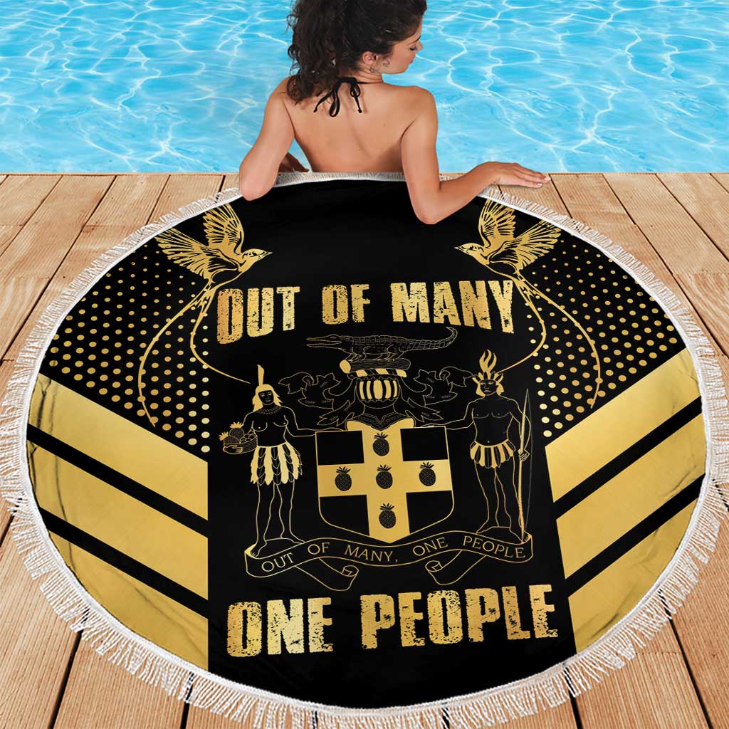 Jamaica Independence Day Beach Blanket Out Of Many One People Gold Color