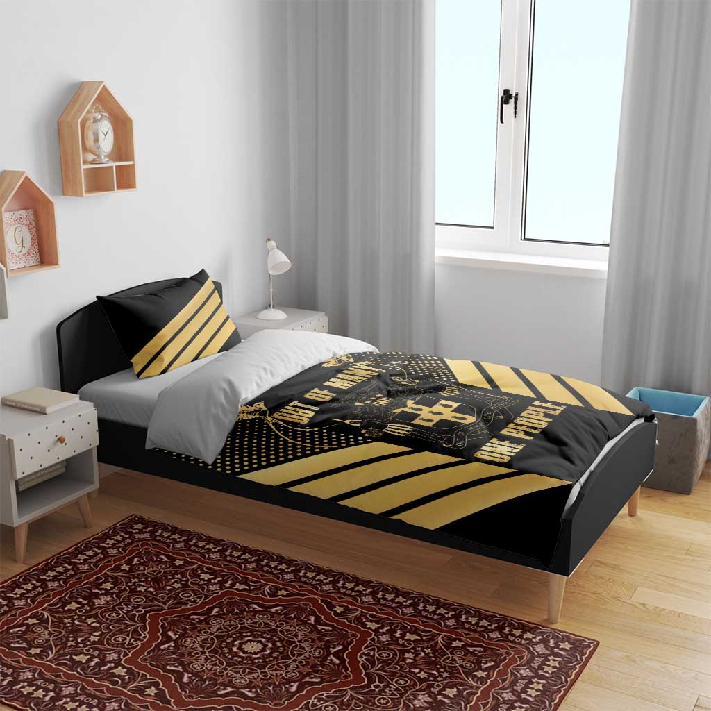 Jamaica Independence Day Bedding Set Out Of Many One People Gold Color