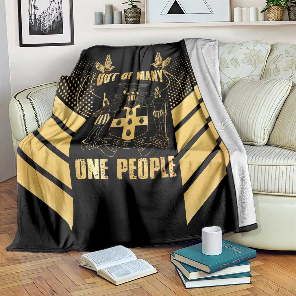 Jamaica Independence Day Blanket Out Of Many One People Gold Color