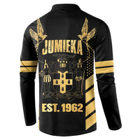 Jamaica Independence Day Button Sweatshirt Out Of Many One People Gold Color