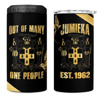 Jamaica Independence Day 4 in 1 Can Cooler Tumbler Out Of Many One People Gold Color