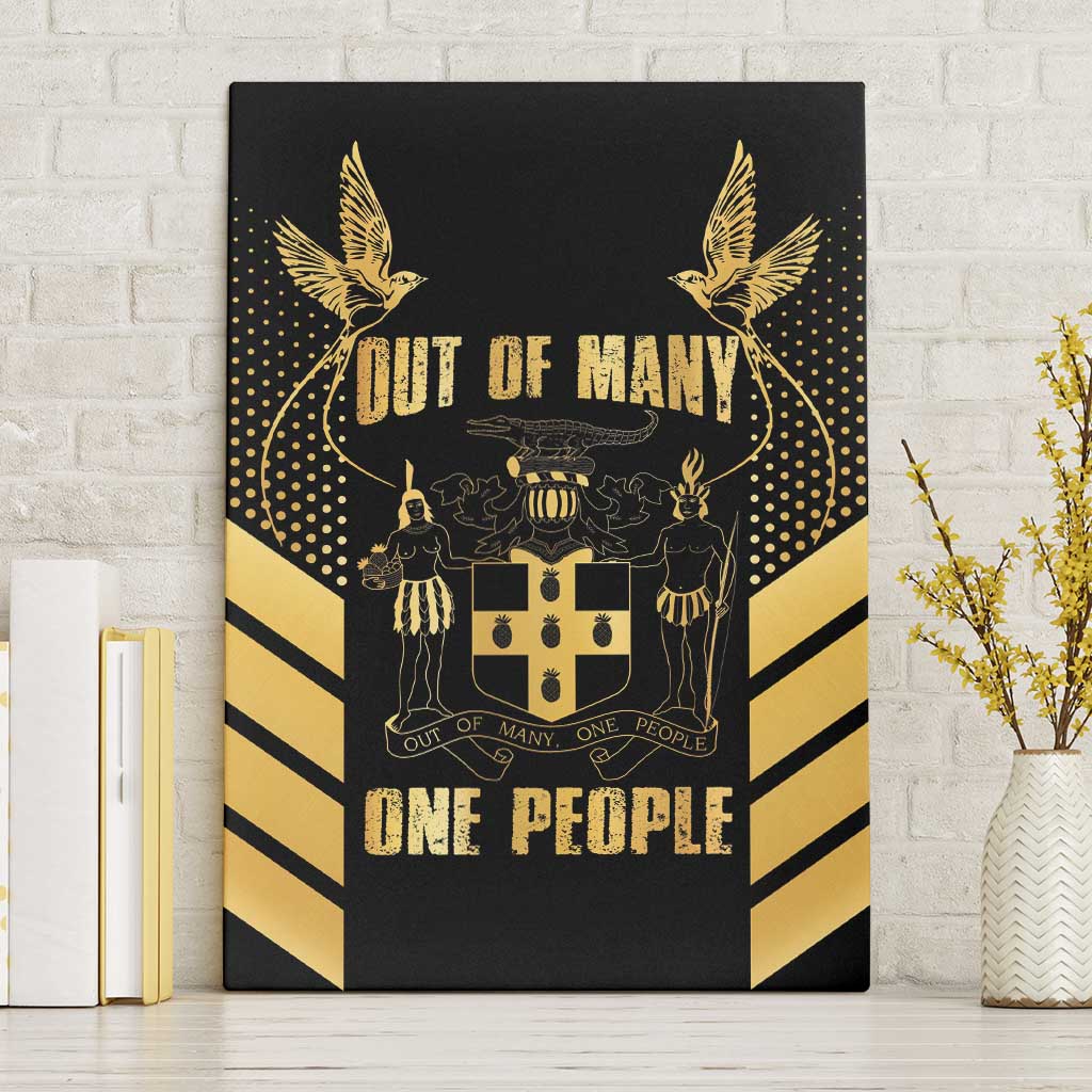 Jamaica Independence Day Canvas Wall Art Out Of Many One People Gold Color
