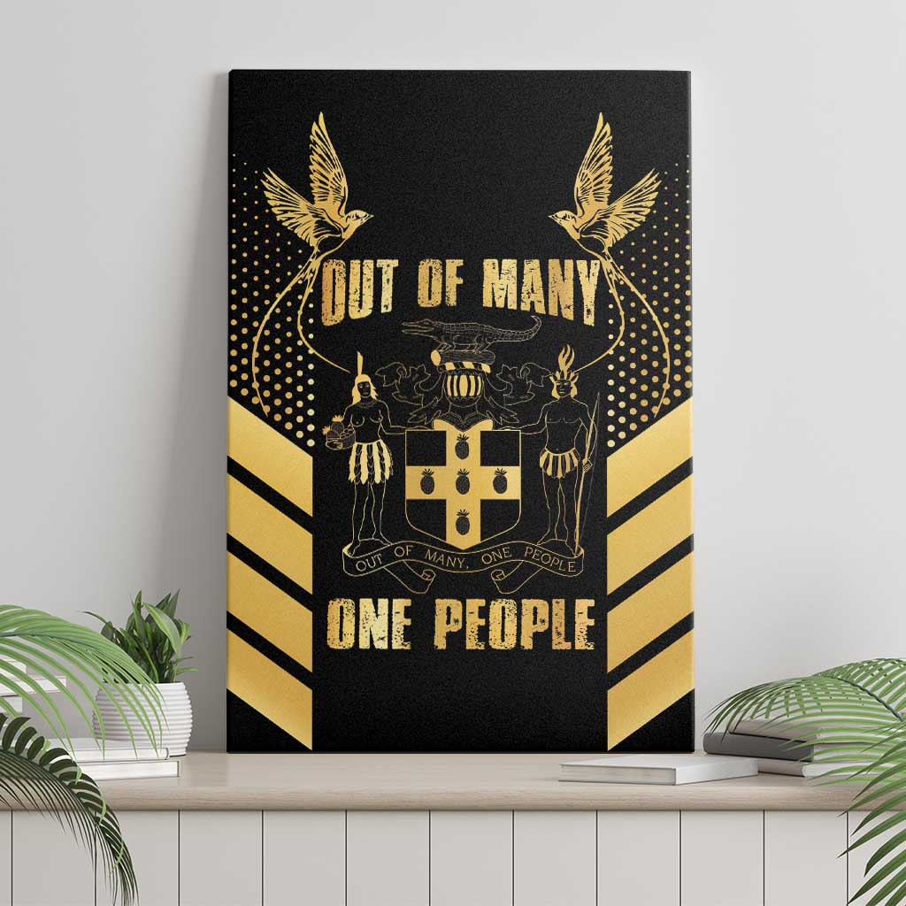 Jamaica Independence Day Canvas Wall Art Out Of Many One People Gold Color