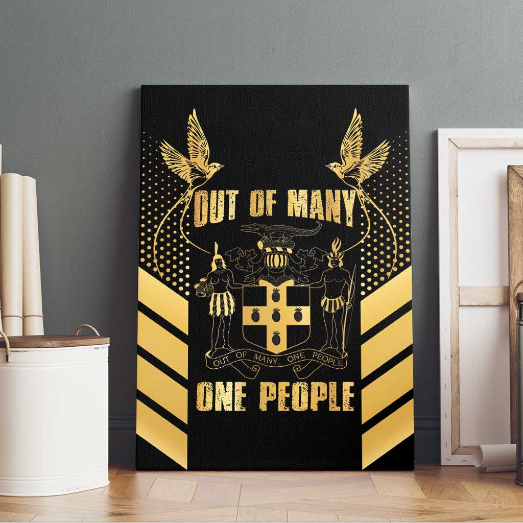 Jamaica Independence Day Canvas Wall Art Out Of Many One People Gold Color
