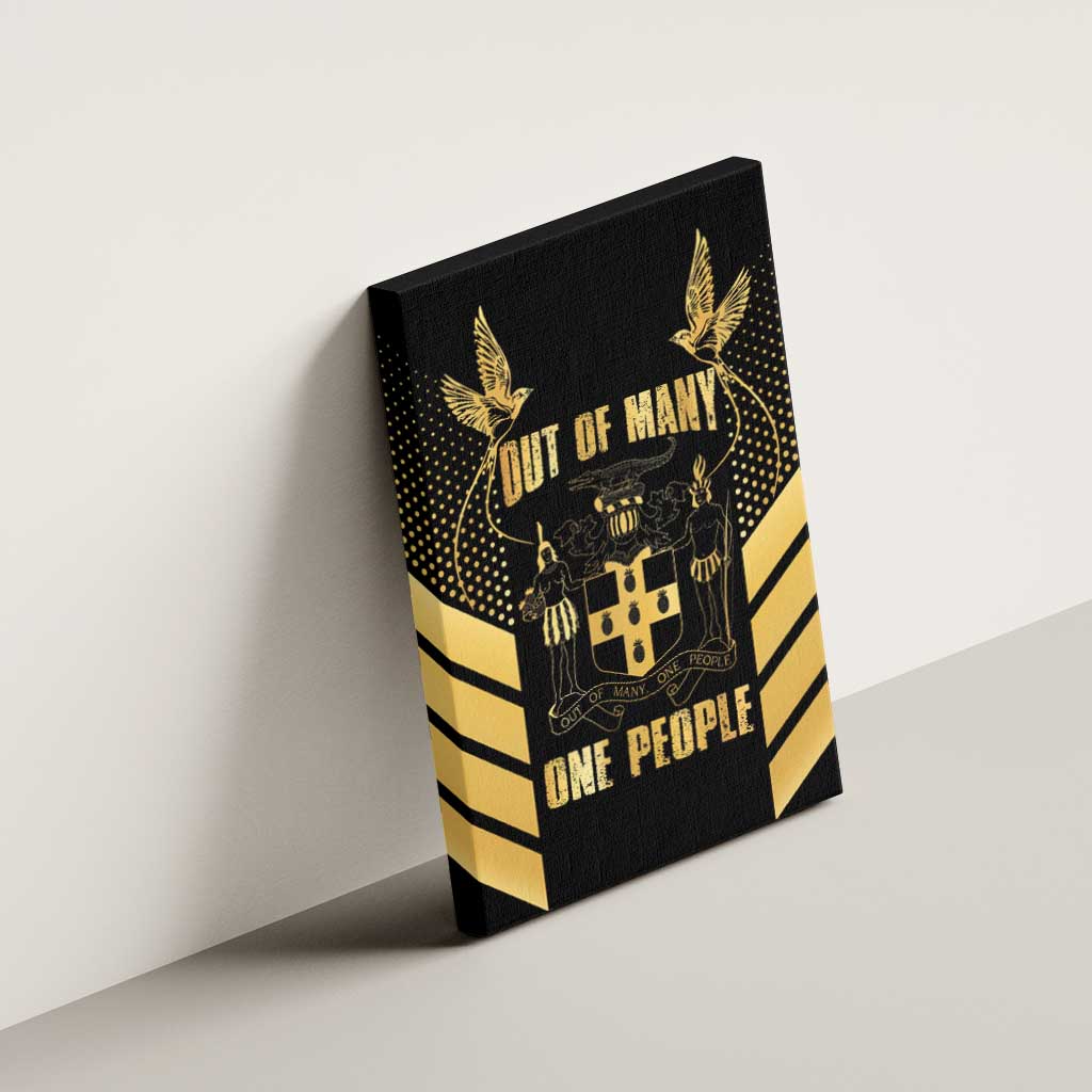 Jamaica Independence Day Canvas Wall Art Out Of Many One People Gold Color