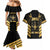 Jamaica Independence Day Couples Matching Mermaid Dress and Hawaiian Shirt Out Of Many One People Gold Color