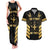 Jamaica Independence Day Couples Matching Tank Maxi Dress and Hawaiian Shirt Out Of Many One People Gold Color