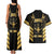 Jamaica Independence Day Couples Matching Tank Maxi Dress and Hawaiian Shirt Out Of Many One People Gold Color