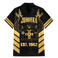 Jamaica Independence Day Family Matching Mermaid Dress and Hawaiian Shirt Out Of Many One People Gold Color