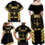 Jamaica Independence Day Family Matching Off Shoulder Maxi Dress and Hawaiian Shirt Out Of Many One People Gold Color