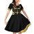 Jamaica Independence Day Family Matching Off Shoulder Short Dress and Hawaiian Shirt Out Of Many One People Gold Color