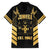 Jamaica Independence Day Family Matching Off Shoulder Short Dress and Hawaiian Shirt Out Of Many One People Gold Color