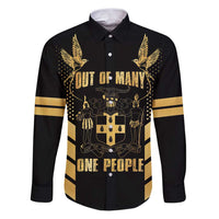Jamaica Independence Day Family Matching Puletasi and Hawaiian Shirt Out Of Many One People Gold Color