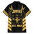 Jamaica Independence Day Family Matching Short Sleeve Bodycon Dress and Hawaiian Shirt Out Of Many One People Gold Color